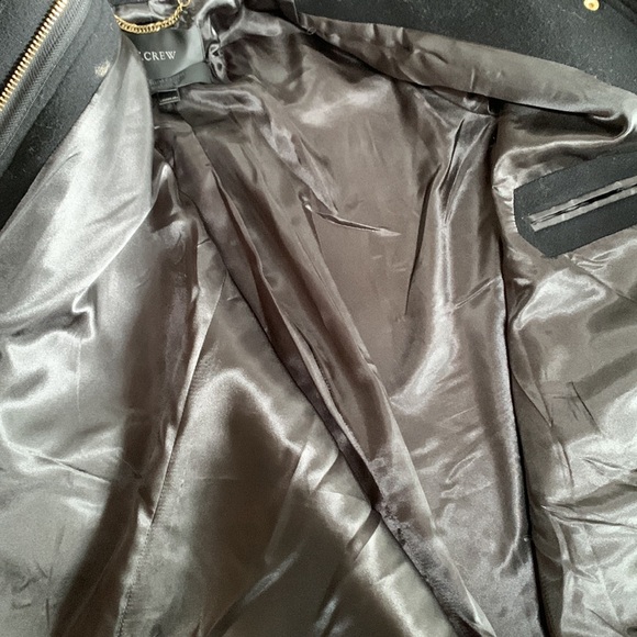 J. Crew Chateau Parka Stadium Cloth Nello Gori Coat Women’s Black Wool Size 2 - Picture 11 of 14